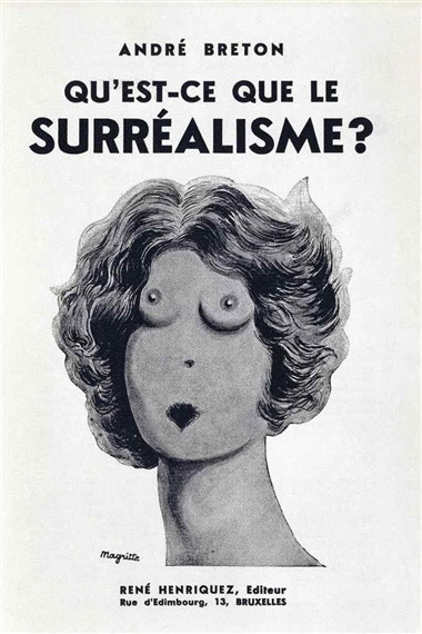 André Breton. Qu’est-ce que le surréalisme? 1934. Cover illustration by René Magritte